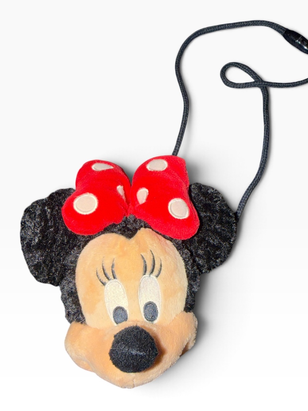Disney Minnie Mouse Plush Crossbody Bag in Black, Red & Cream
